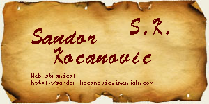 Šandor Kocanović vizit kartica